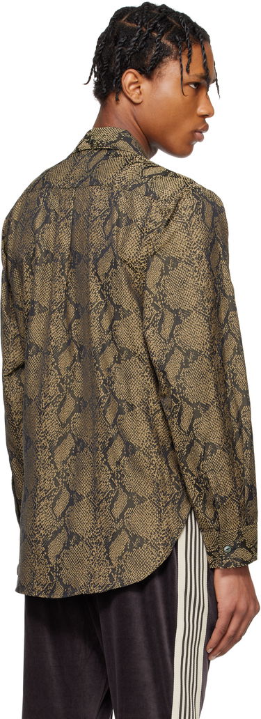 Skjorte Needles Needles One-Up Snakeskin Print Shirt Brun | QV103, 2