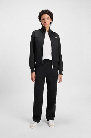 Joggingbukser BOSS BOSS Straight-Fit Tracksuit Bottoms with Piping Sort | 50544183, 1
