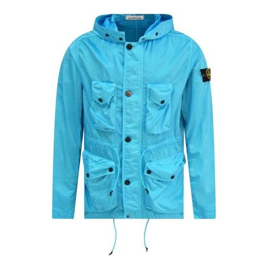 Vindjakke Stone Island Drawstring Hooded Jacket Blå | 741544430-V0042