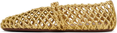 Skopleje Alaïa ALAÏA Braided Goatskin Ballerina Flats Metalisk | AA3A029CK281, 2