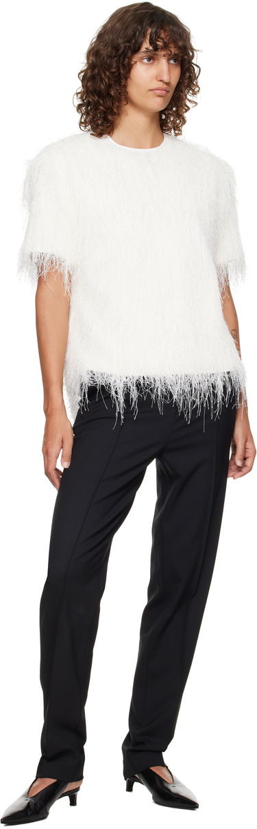 T-shirt Loulou de Saison Loulou de Saison Zaro Fringed T-Shirt Hvid | ZARO, 3