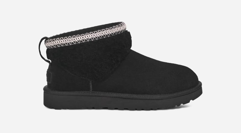 Sneakers og sko UGG Classic Ultra Mini Maxi Curly Boot Sort | 1158263-BLK