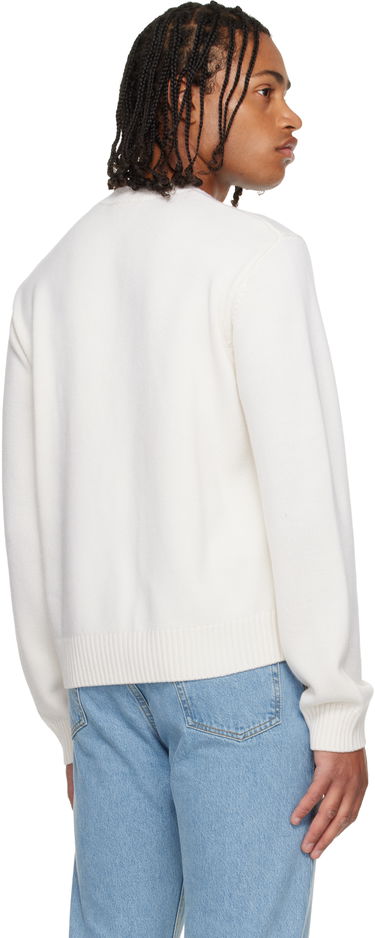 Sweater Casablanca Casablanca Emblem Merino Knit Crew Neck Sweater Hvid | M-AW25-KW-1105-01, 2