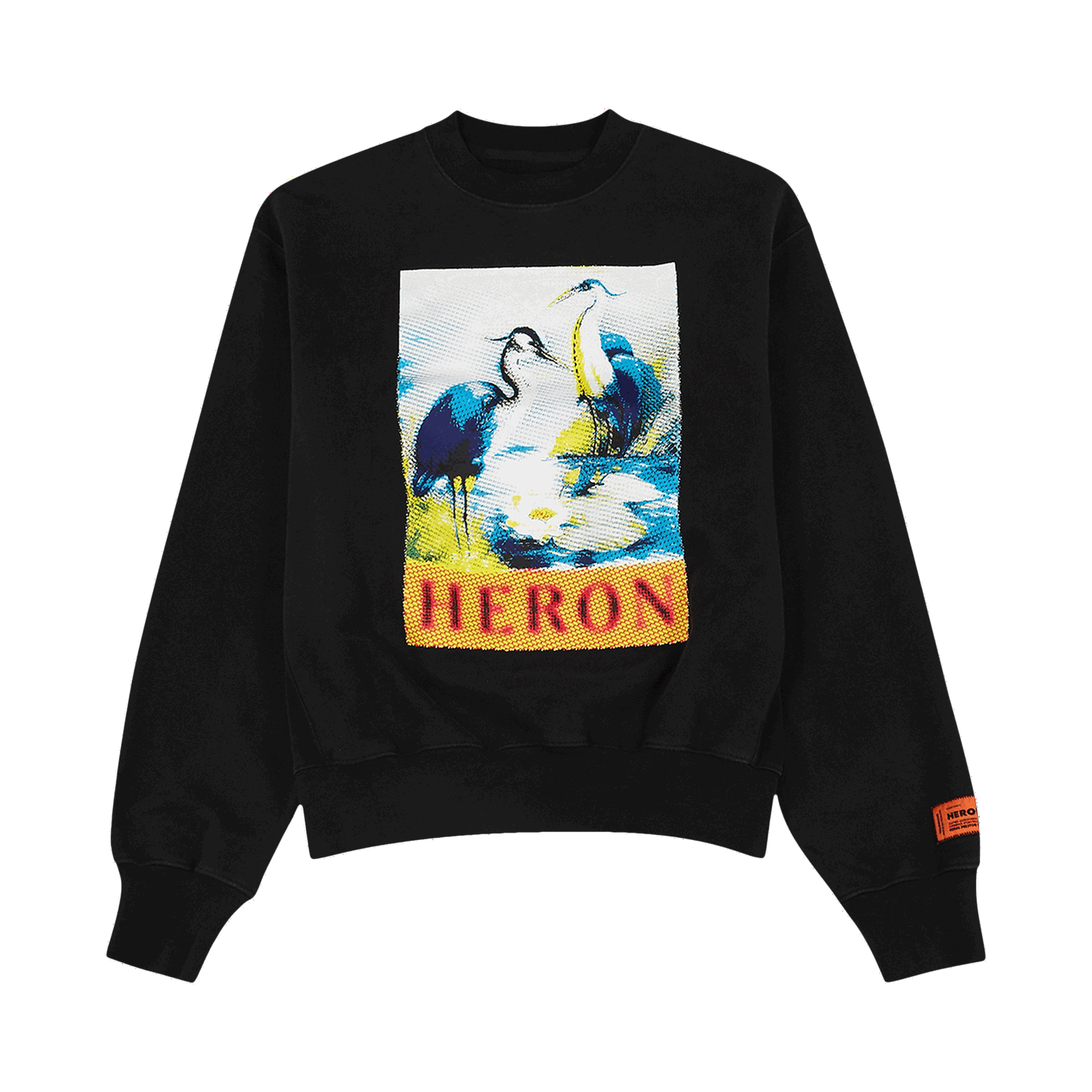 Sweatshirt HERON PRESTON Halftone Heron Crewneck Sort | HMBA020F22JER0091046, 0