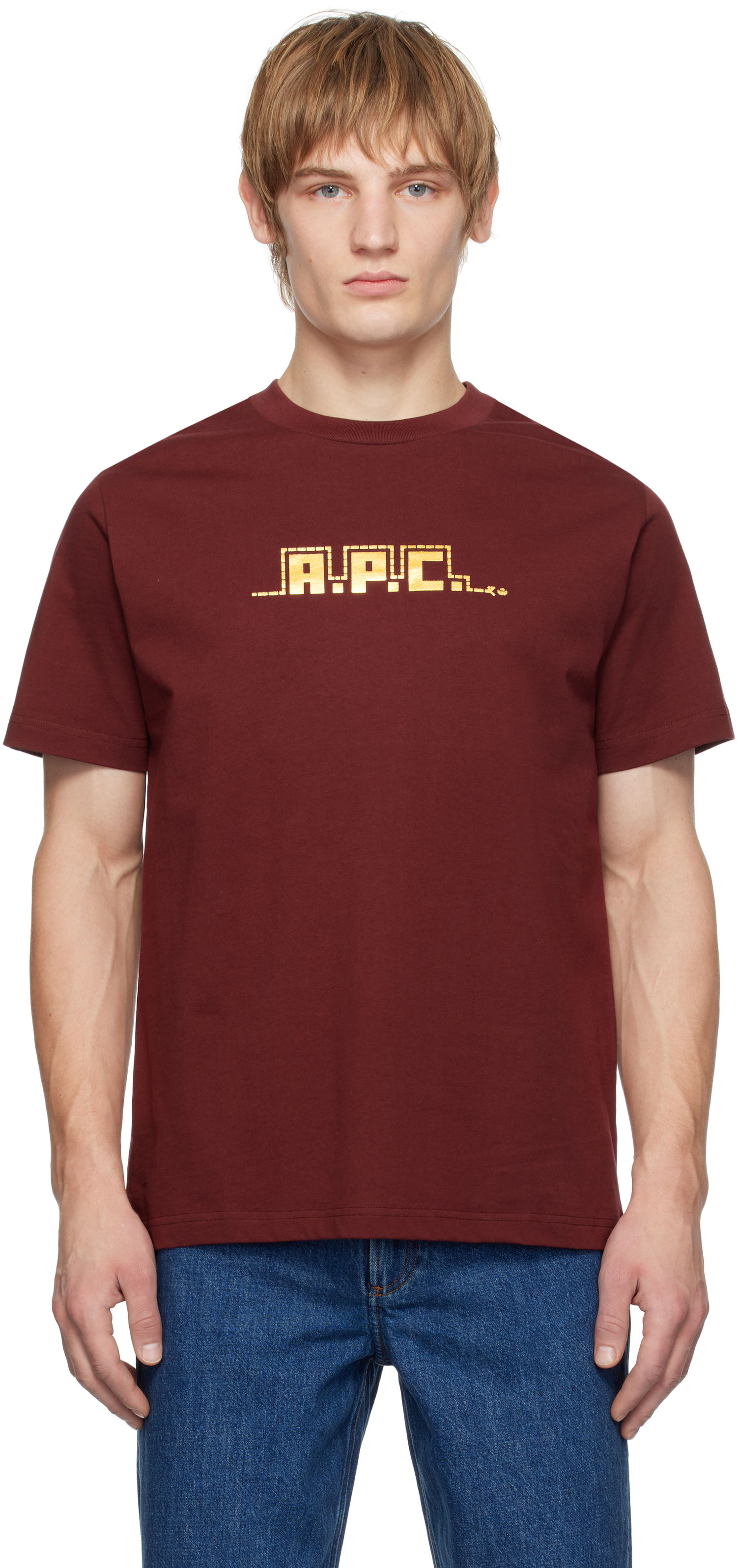 T-shirt A.P.C. Graphic Print Cotton T-Shirt Bourgogne | COHBW-M26502, 0