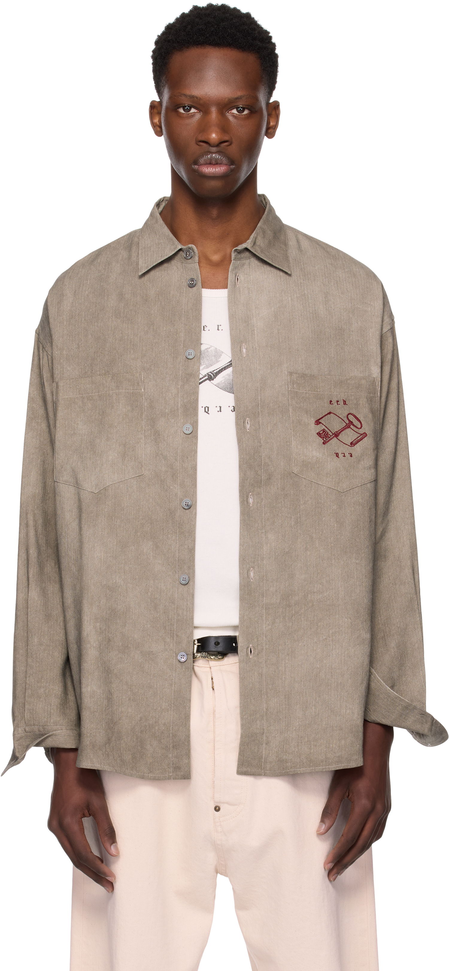 Skjorte Enfants Riches Déprimés Enfants Riches Déprimés Artist Buttondown Shirt Grøn | 040-248, 0