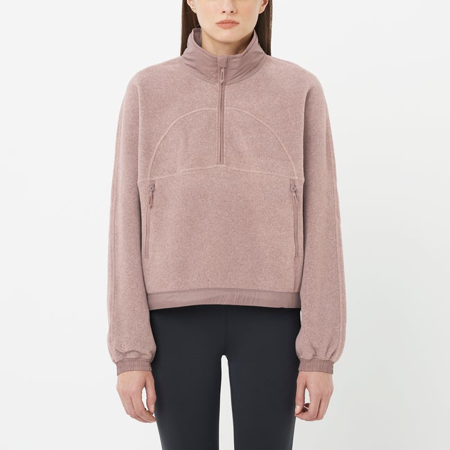 Sweatshirt Salomon Fleece Half-Zip Pullover Chroma Cropped Lyserød | LC2641900, 0
