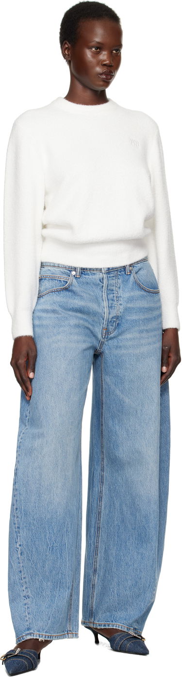 Sweater Alexander Wang Alexander Wang.T Relaxed Embroidered Logo Sweater Hvid | 4KC1251046, 3