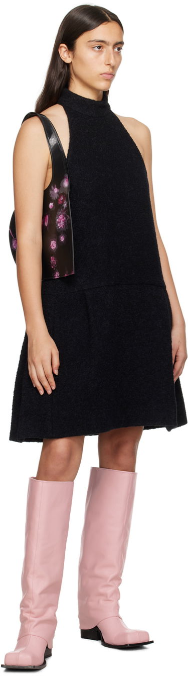 Kjole We11done We11done Pleated Halter Neck Minidress Sort | WD-OP3-23-106-W-BK, 3