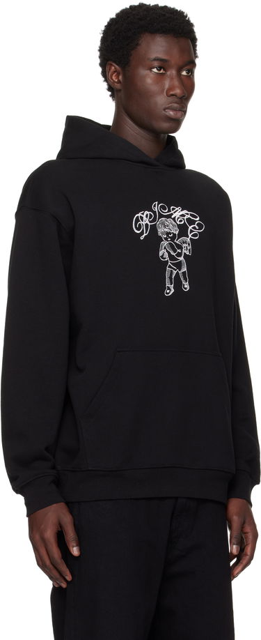 Sweatshirt Dime Embroidered Fighter Hoodie Sort | DIMESU2544BLK, 1
