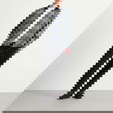 Skjorte BEAMS Corduroy Collar Check Work Shirt, Size Small Grøn | 1111-1242-803-67, 4