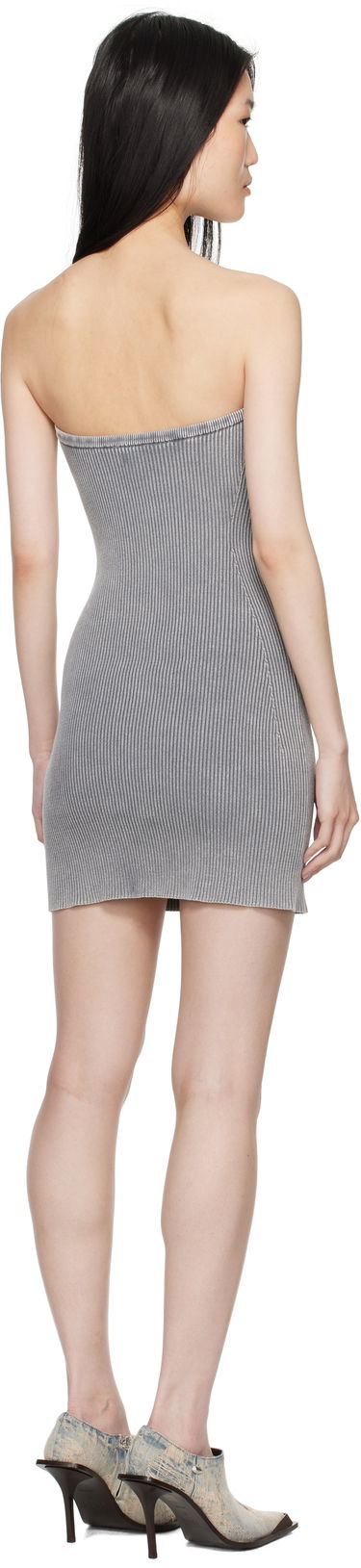 Kjole Diesel Ribbed Cutout Mini Dress Grå | A16282 0DBDI, 2