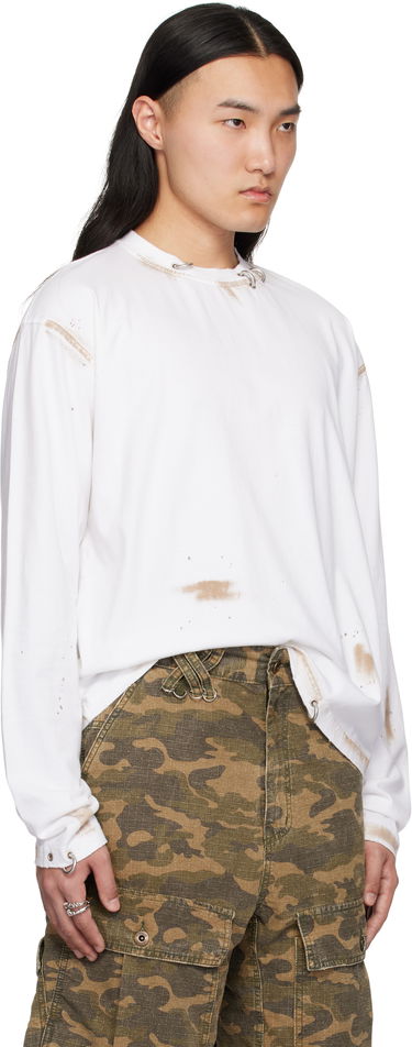 Sweater We11done We11done Pierced Long Sleeve T-Shirt Hvid | WD-TT0-25-771-U-WH, 1