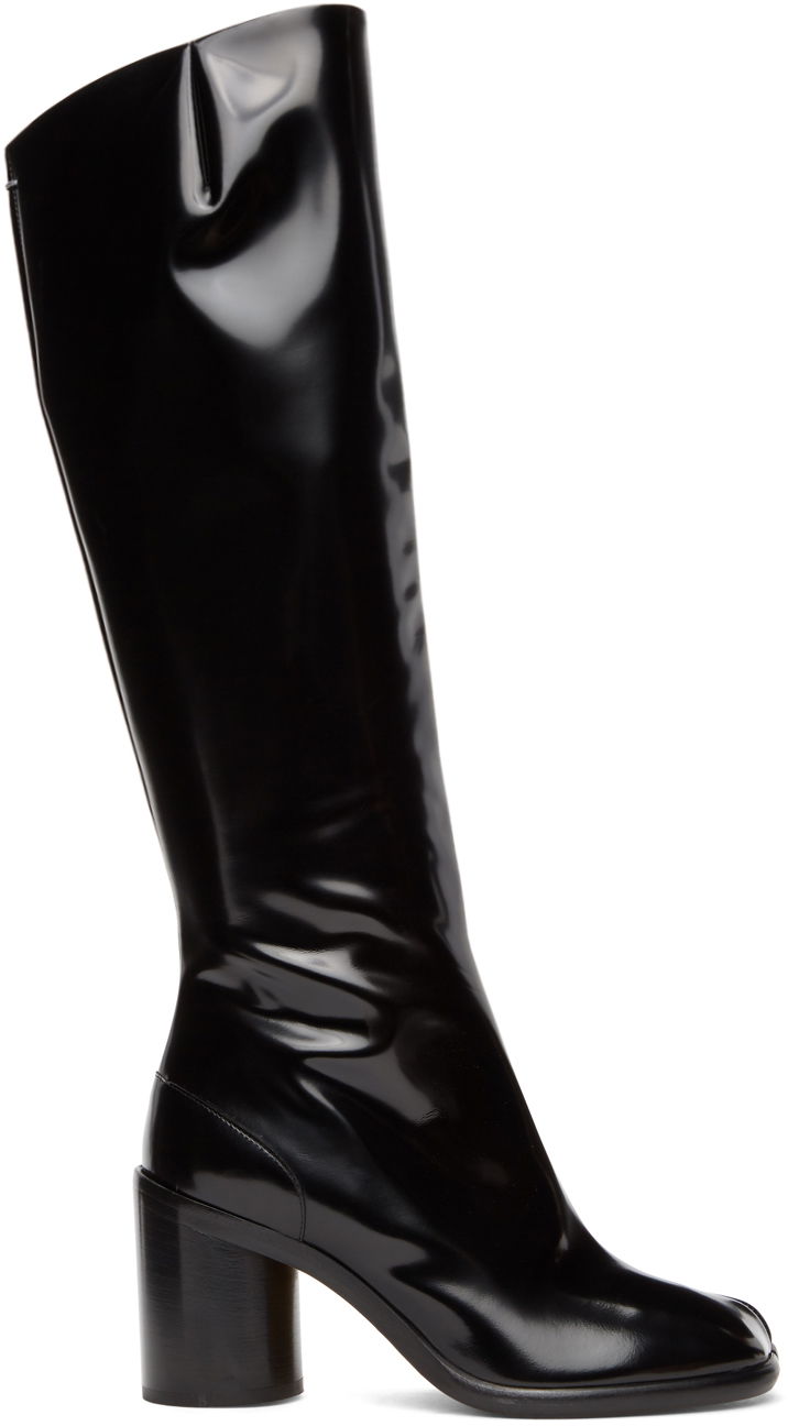 Sneakers og sko Maison Margiela Maison Margiela Patent High Tabi Boots Sort | S34WW0057 PS679