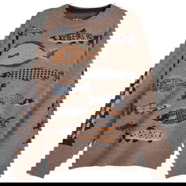 Sweater KAVU Highline Knitted Jumper with Fish Print Brun | 5134-2662, 0