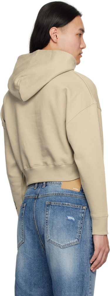 Sweatshirt We11done We11done Teddy Twins Cropped Hoodie Beige | WD-TH0-25-841-U-KK, 2