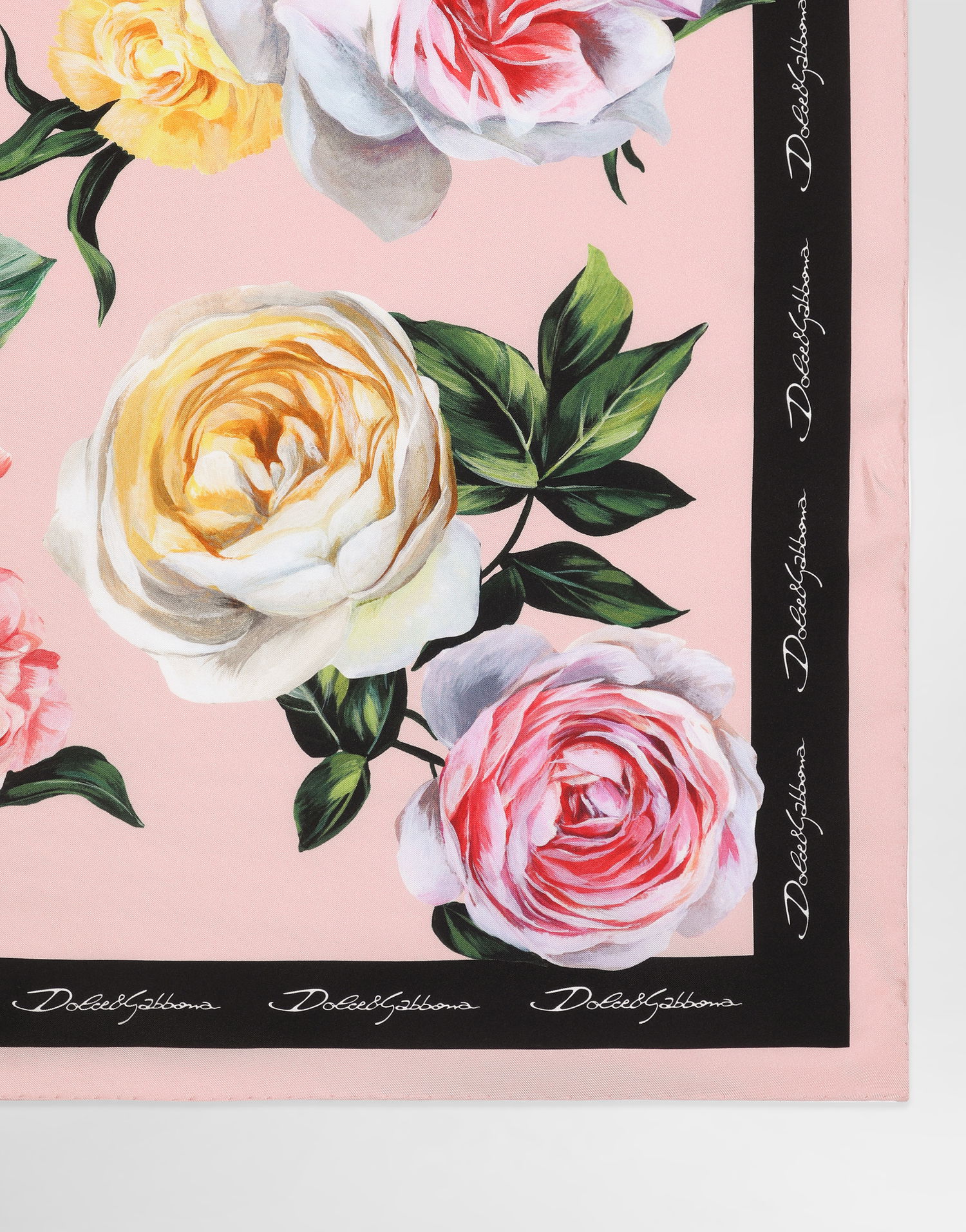 Tørklæde Dolce & Gabbana Dolce & Gabbana Rose and Peony Print Silk Twill Square Scarf (70x70) Lyserød | FN092RGDCUIHF5IY, 1