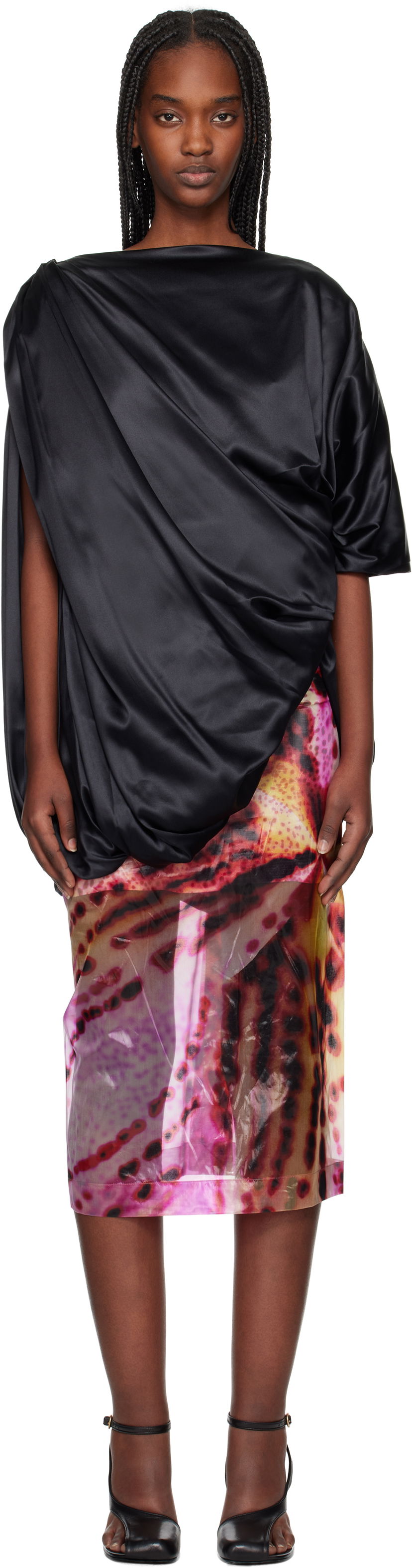 Nederdel Dries Van Noten Dries Van Noten Silk Draped Blouse Flerfarvet | 251-010738-1032
