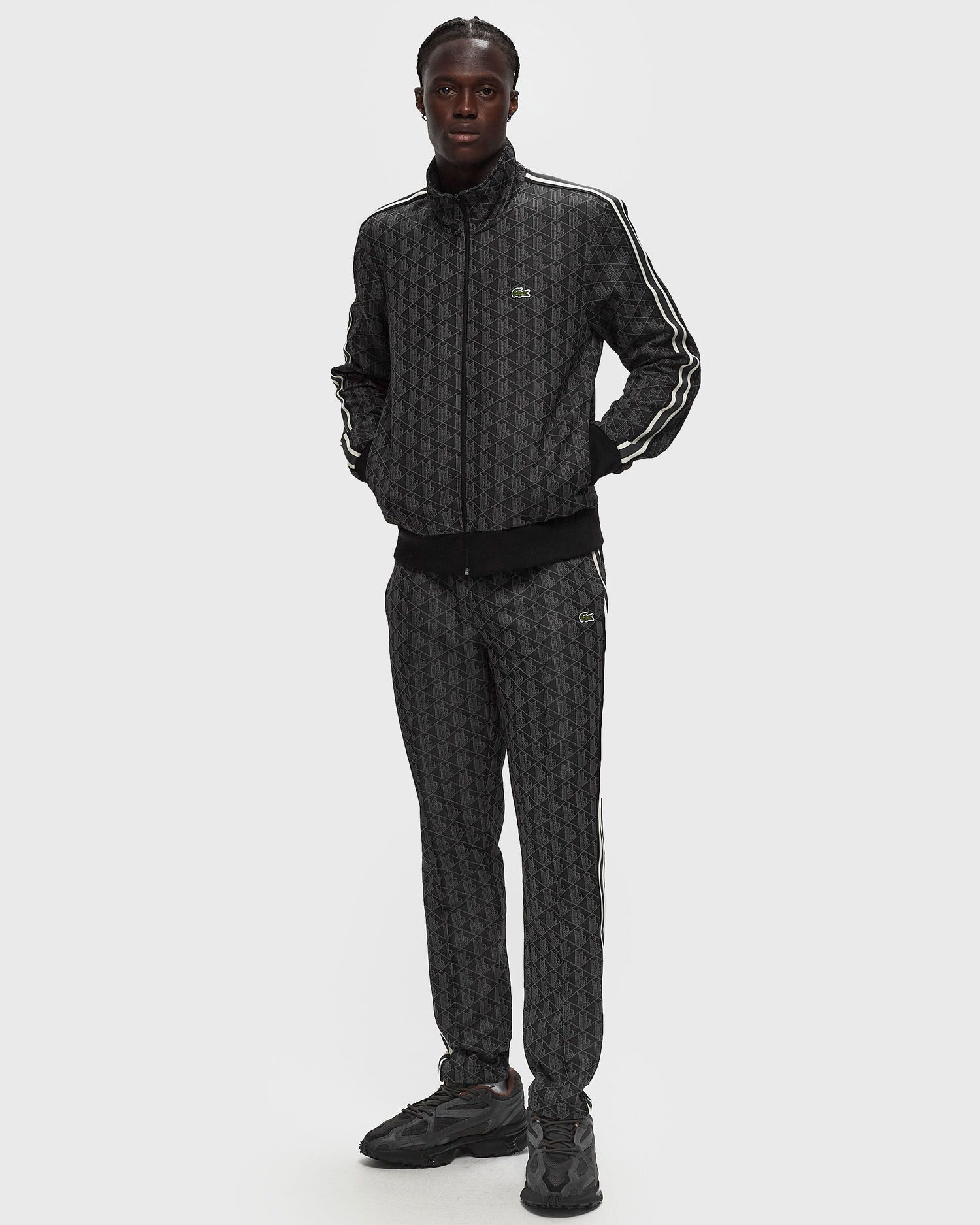 Joggingbukser Lacoste PARIS MONOGRAM JACQUARD SWEATPANTS Sort | XH1440-4PC, 1