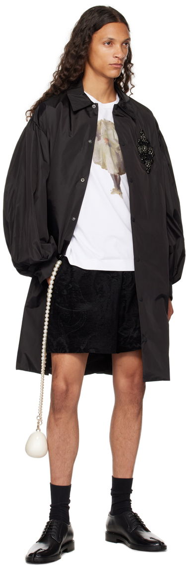 Skjorte Simone Rocha Simone Rocha Embellished Puff Sleeve Coat Sort | 2055B 1067, 3