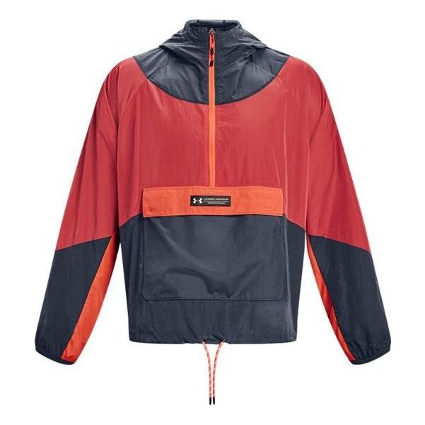 Vindjakke Under Armour Rush Woven Half Zip Anorak Jacket Rød | 1377183-044