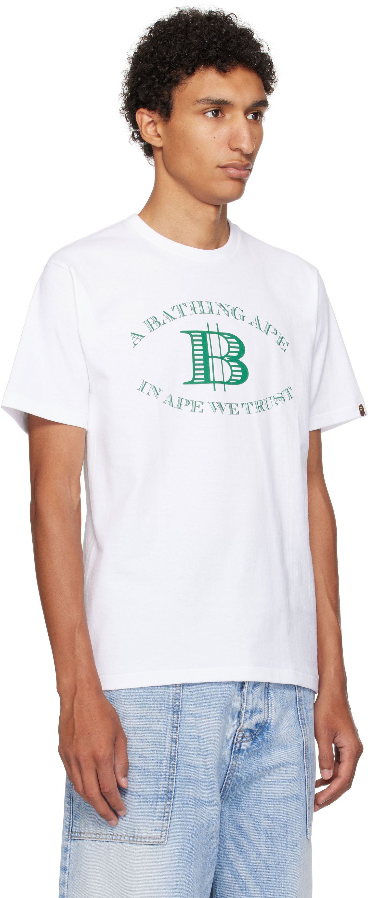 T-shirt BAPE Money 'B' Logo T-Shirt Hvid | 001TEL301058M, 1
