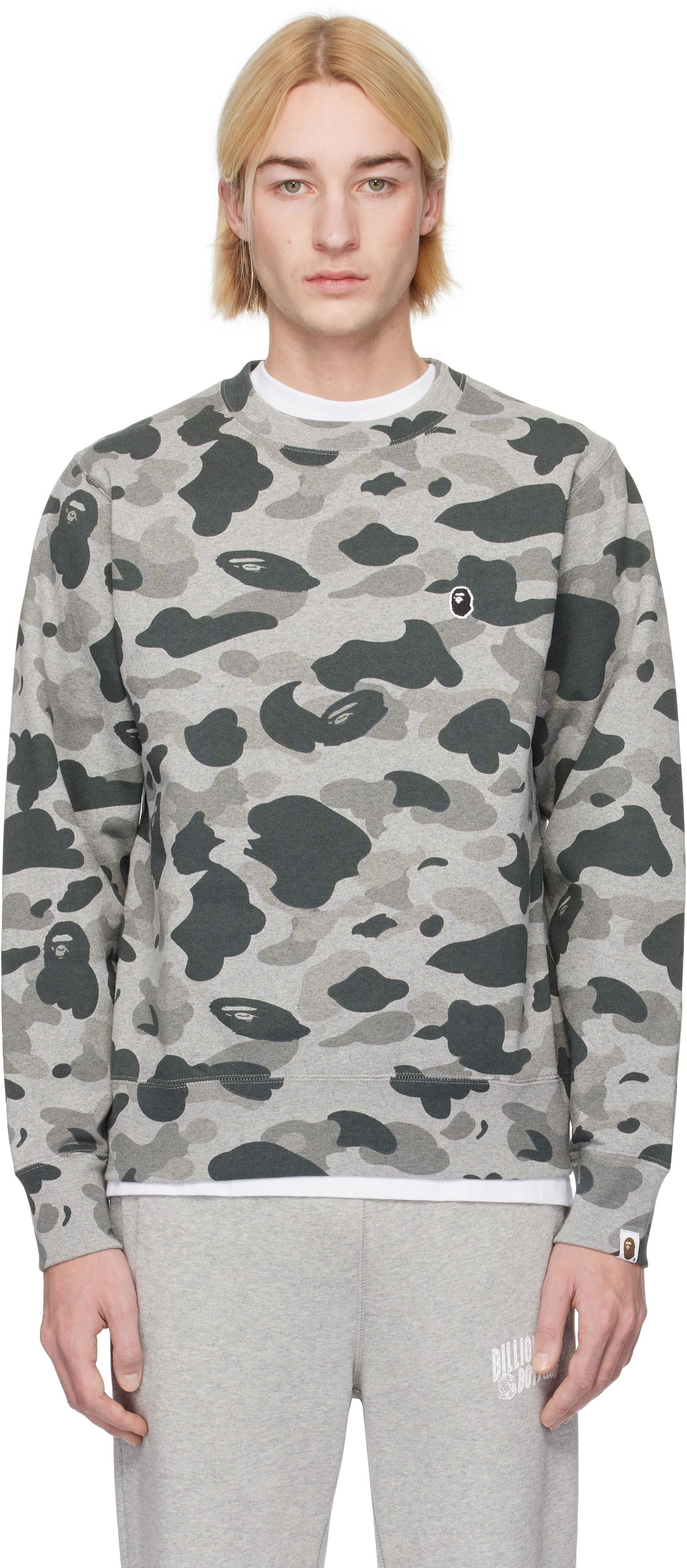 Sweatshirt BAPE Camo Ape Head Crewneck Sweatshirt Grå | 001SWK801005M, 0