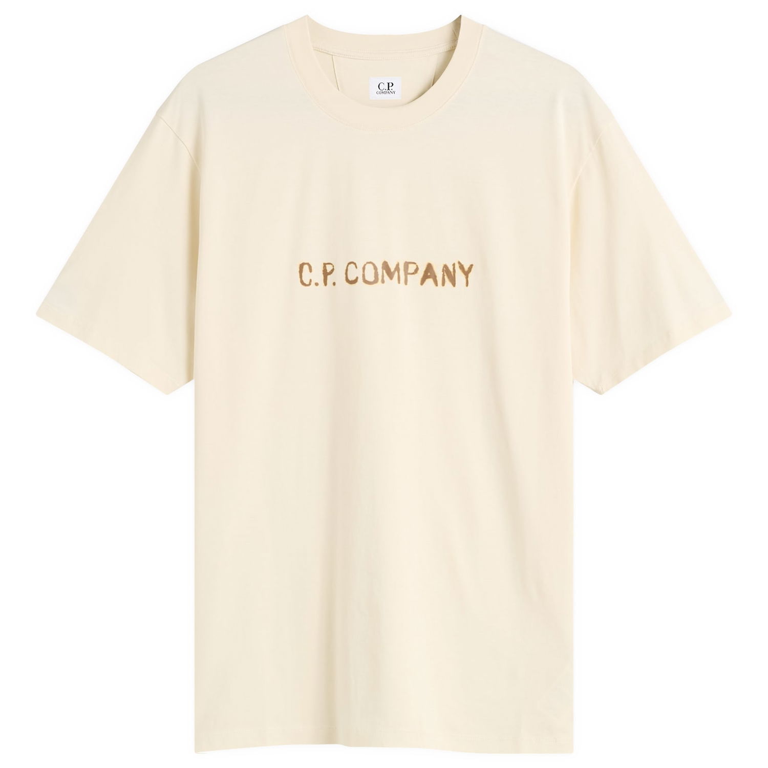 T-shirt C.P. Company Text Logo T-Shirt Beige | 19CMTS108A-006586W-402, 0