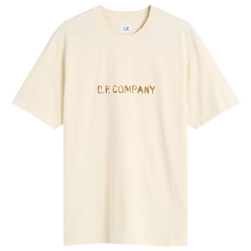 T-shirt C.P. Company Text Logo T-Shirt Beige | 19CMTS108A-006586W-402