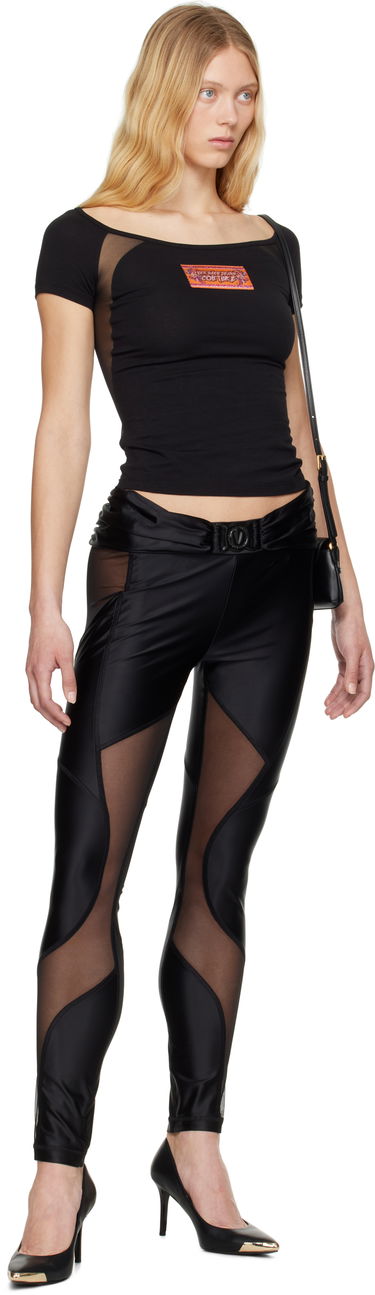 Leggings Versace Versace Jeans Couture V-Emblem Sheer Panel Leggings Sort | E78HAC103_EJ0223, 3