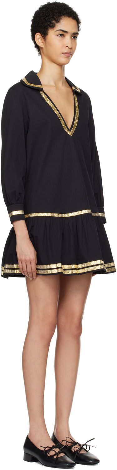 Kjole Bode Bode Tinsel Tape Minidress Sort | WRF24DR015, 1