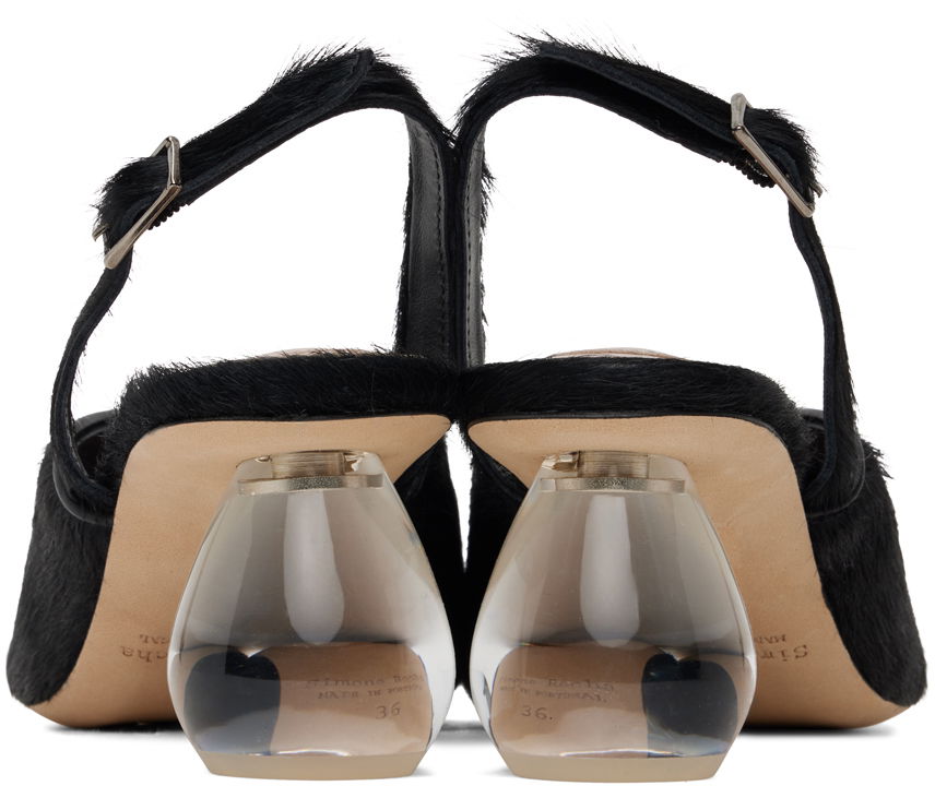 Sneakers og sko Simone Rocha Simone Rocha Pointed Slingback Heels with Crystal Embellishment Sort | LH14B 0794, 1