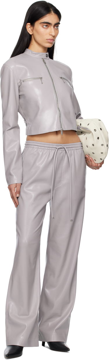 Jakke Nanushka Nanushka Aletta Cropped Faux-Leather Jacket Grå | NW25RSJK05792, 3