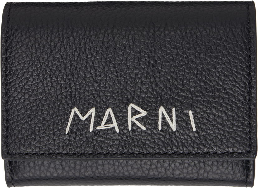 Tegnebog Marni Marni Leather Key Holder Wallet Sort | PCMI0017U2 P6533