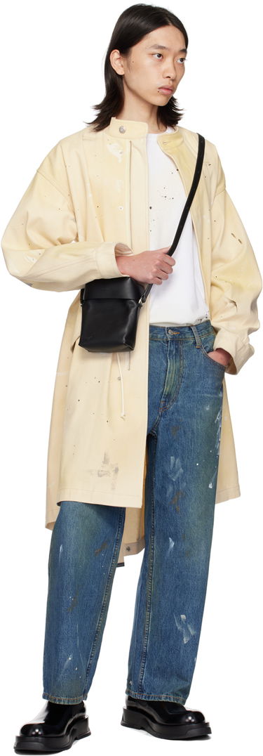 Regnfrakke Helmut Lang Painted Denim Long Coat Beige | O05DM499, 3