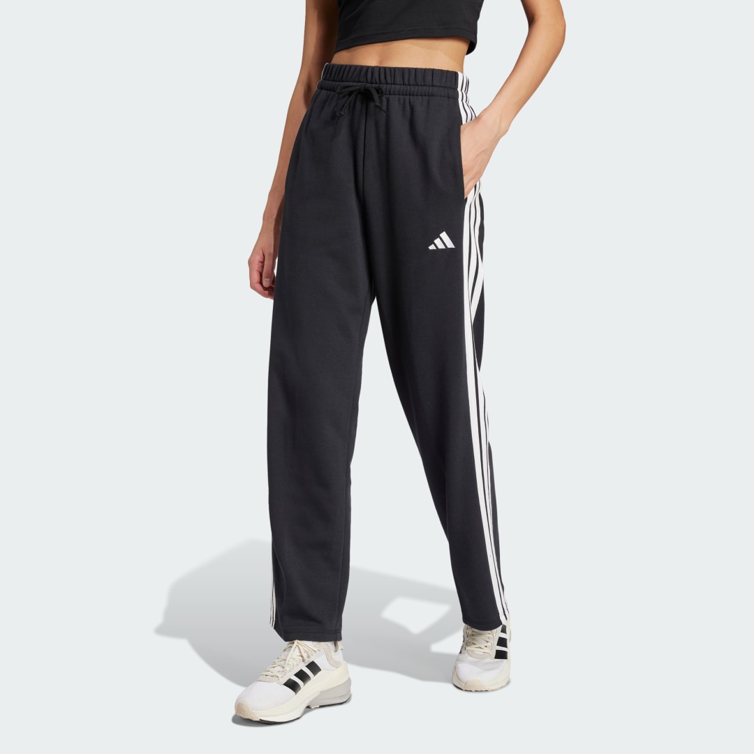 Joggingbukser adidas Performance Essentials 3-Stripes Open Hem French Terry Pants Sort | JW7182, 0