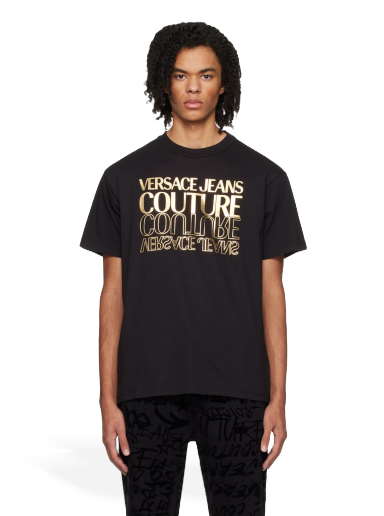 T-shirt Versace Bonded T-Shirt Sort | E76GAHT10_ECJ00T