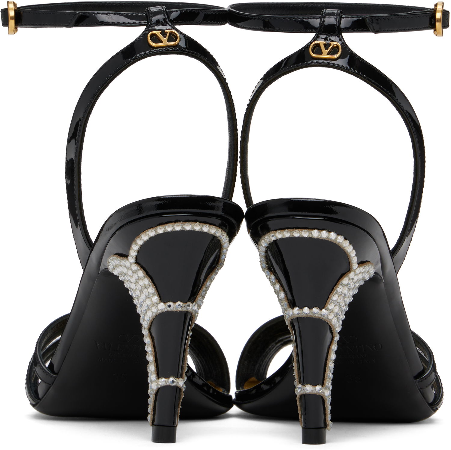 Tilbehør Valentino Valentino Garavani Ladycrush Patent Leather Heeled Sandals Sort | 6W2S0LD3SWK, 1