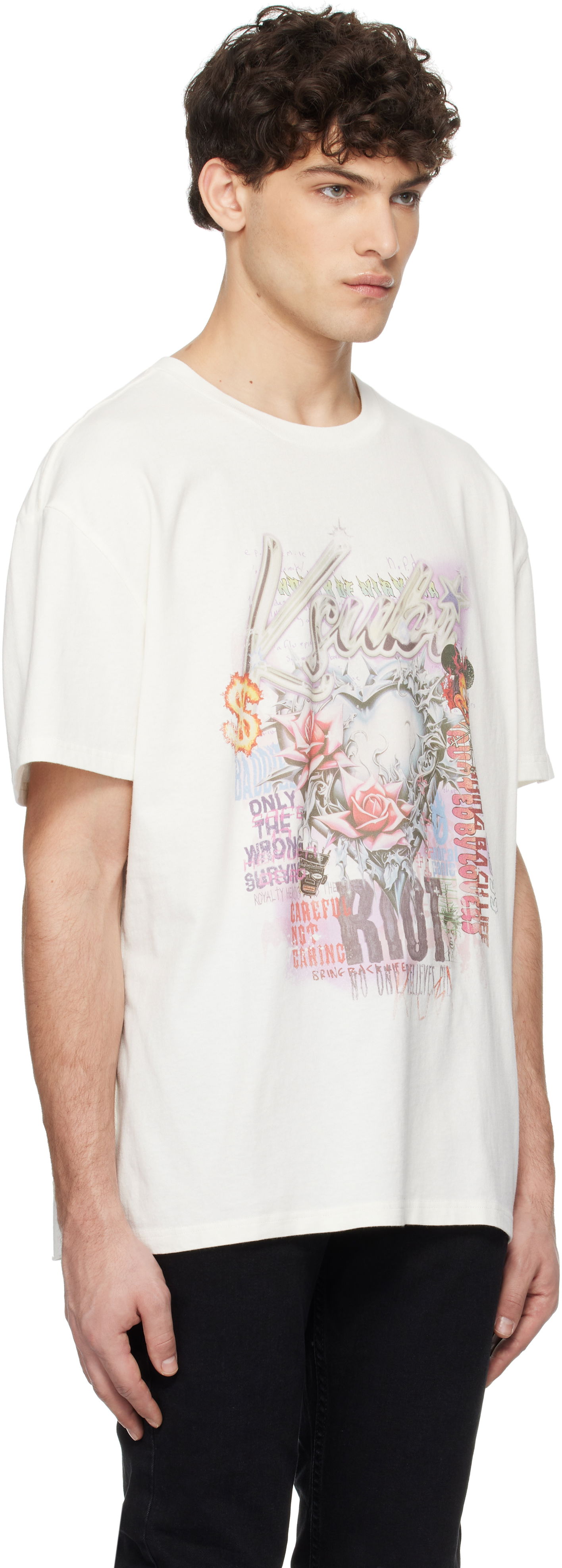 T-shirt Ksubi Ksubi Sketch Biggie Graphic T-Shirt Hvid | MPS25TE002, 1