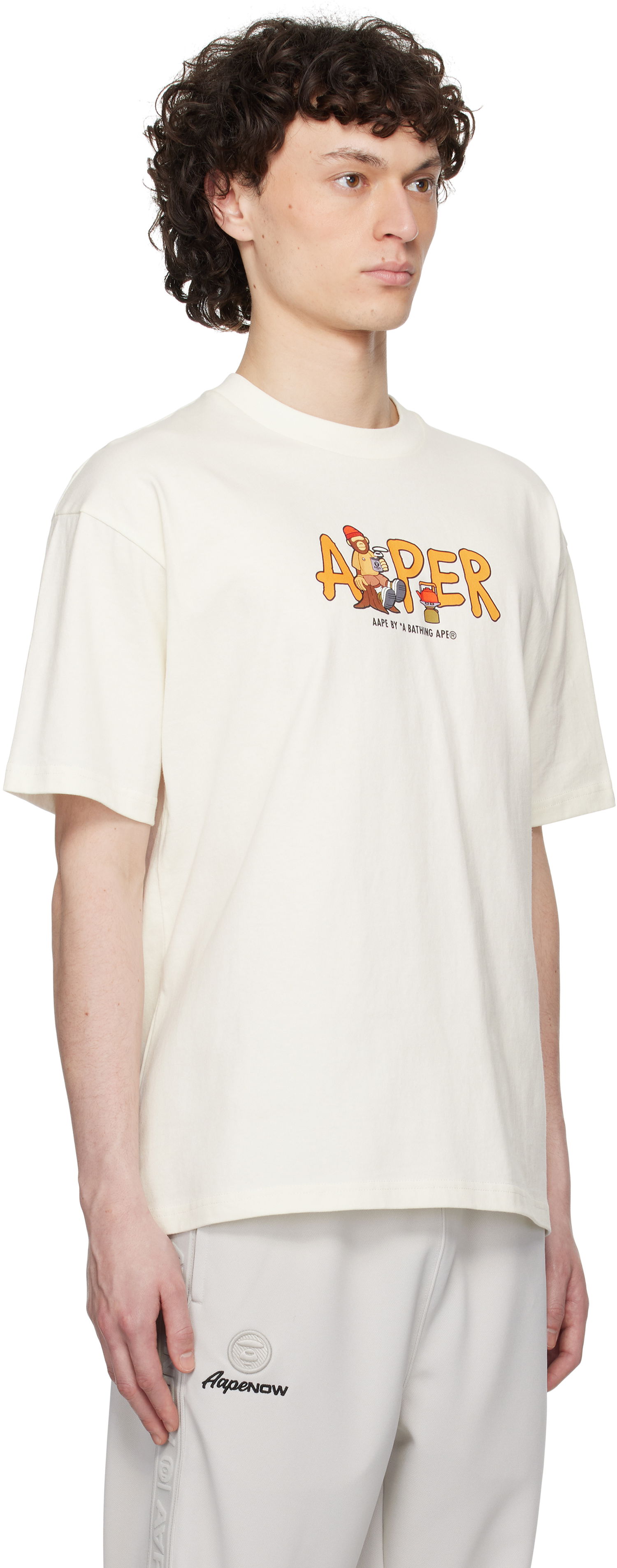 T-shirt AAPE by A Bathing Ape AAPE by A Bathing Ape AAPER Graphic T-Shirt Hvid | AAPTEM1616XXNIVX, 1