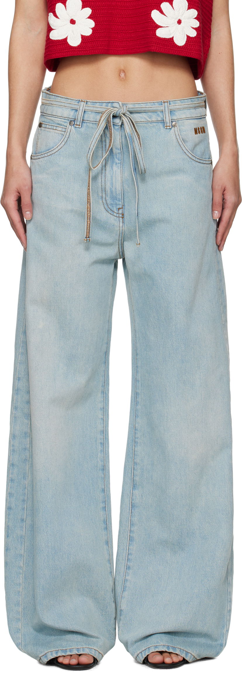 Jeans MSGM MSGM Wide-Leg Jeans Blå | 3841MDP234L 257275