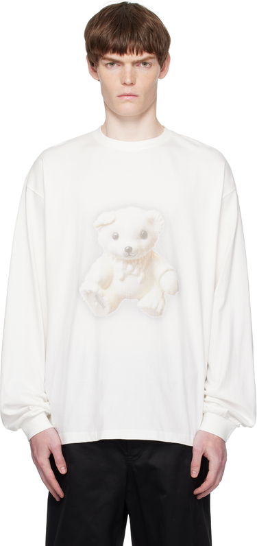 T-shirt We11done We11done Glow Teddy Graphic Long Sleeve Tee Hvid | WD-TT2-25-775-U-WH, 0