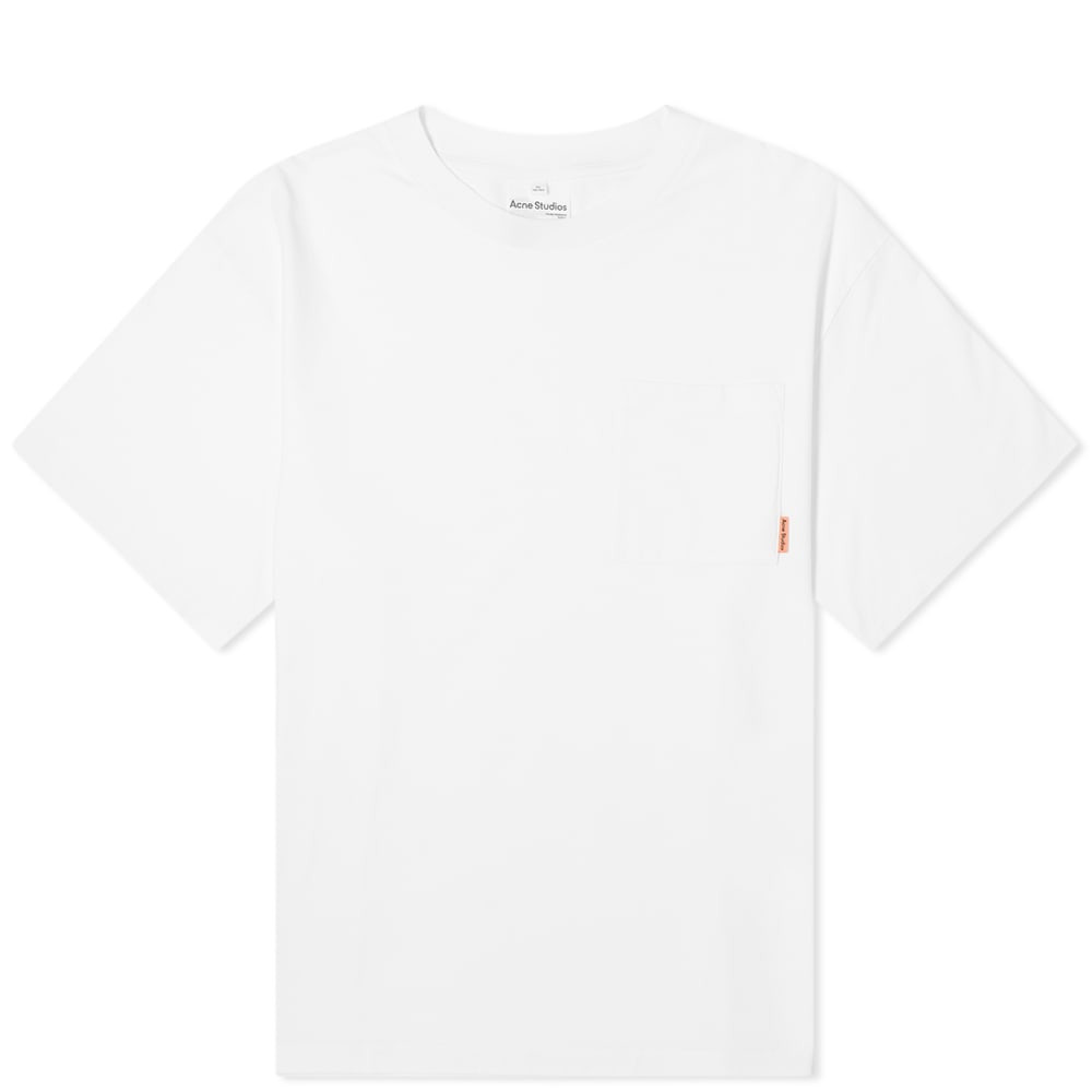 T-shirt Acne Studios Extorr Pocket Pink Label Hvid | BL0214-183, 0