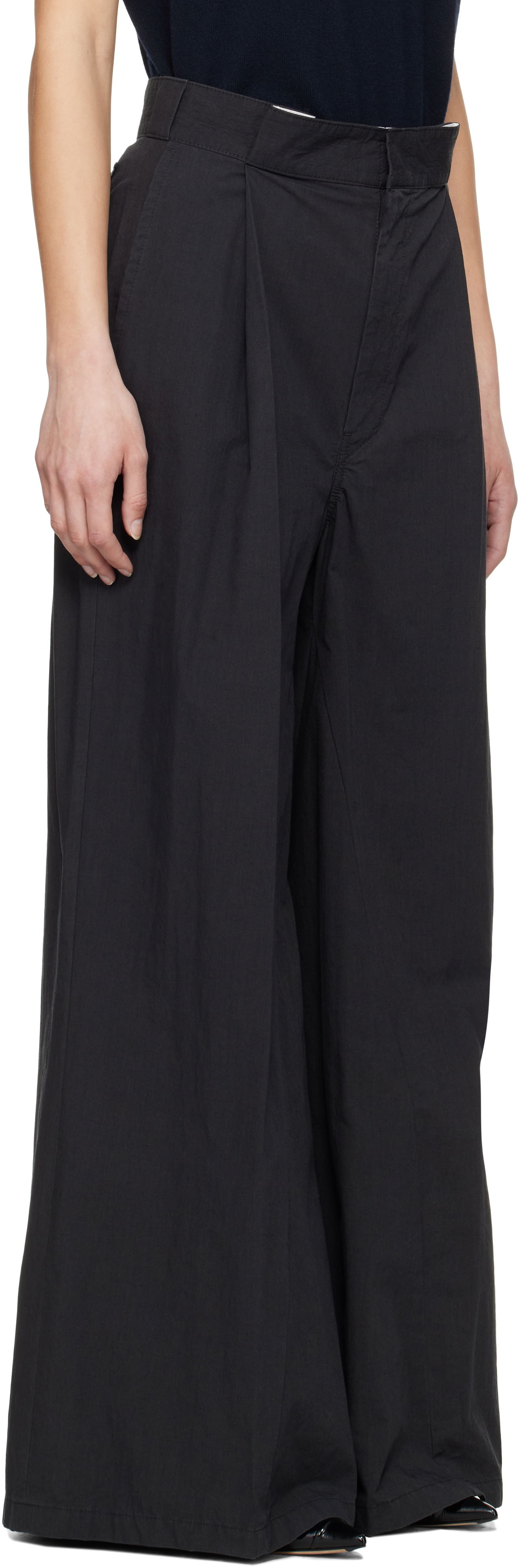 Bukser Maison Margiela Maison Margiela Pleated Wide-Leg Trousers Sort | S51KA0601 M35289, 1
