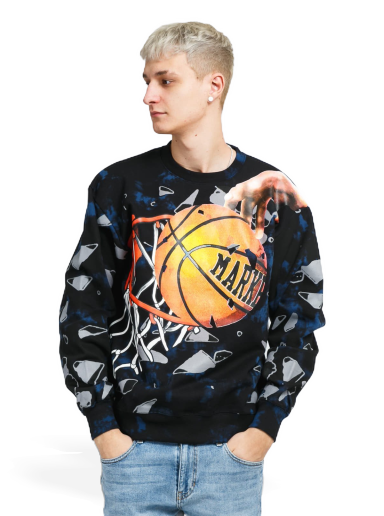 Sweatshirt MARKET Shattered Backboard Tie-Dye Crewneck Sort | 398000029 / 190134
