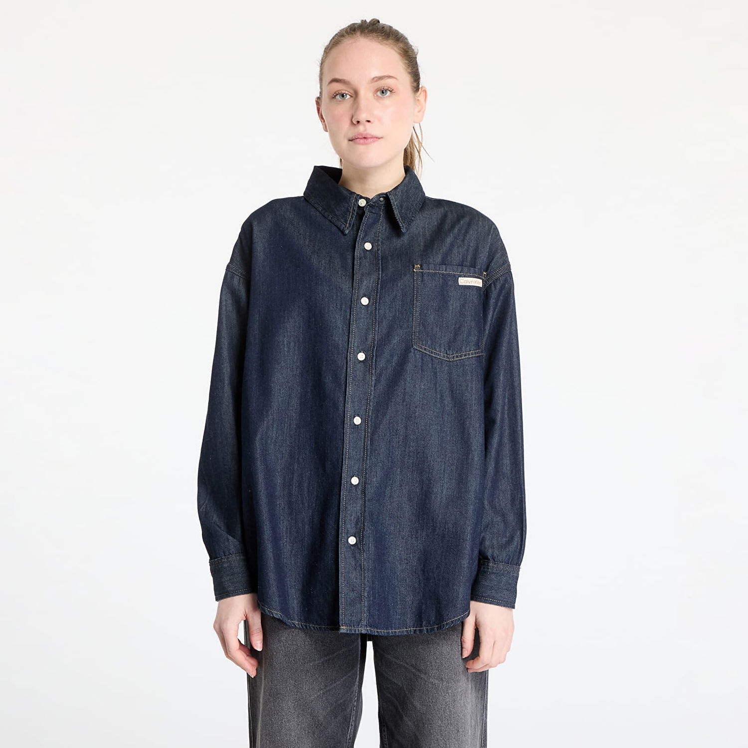 Skjorte CALVIN KLEIN Calvin Klein Jeans Oversized Long Sleeve Denim Shirt Blå | J20J225471 1AP, 0