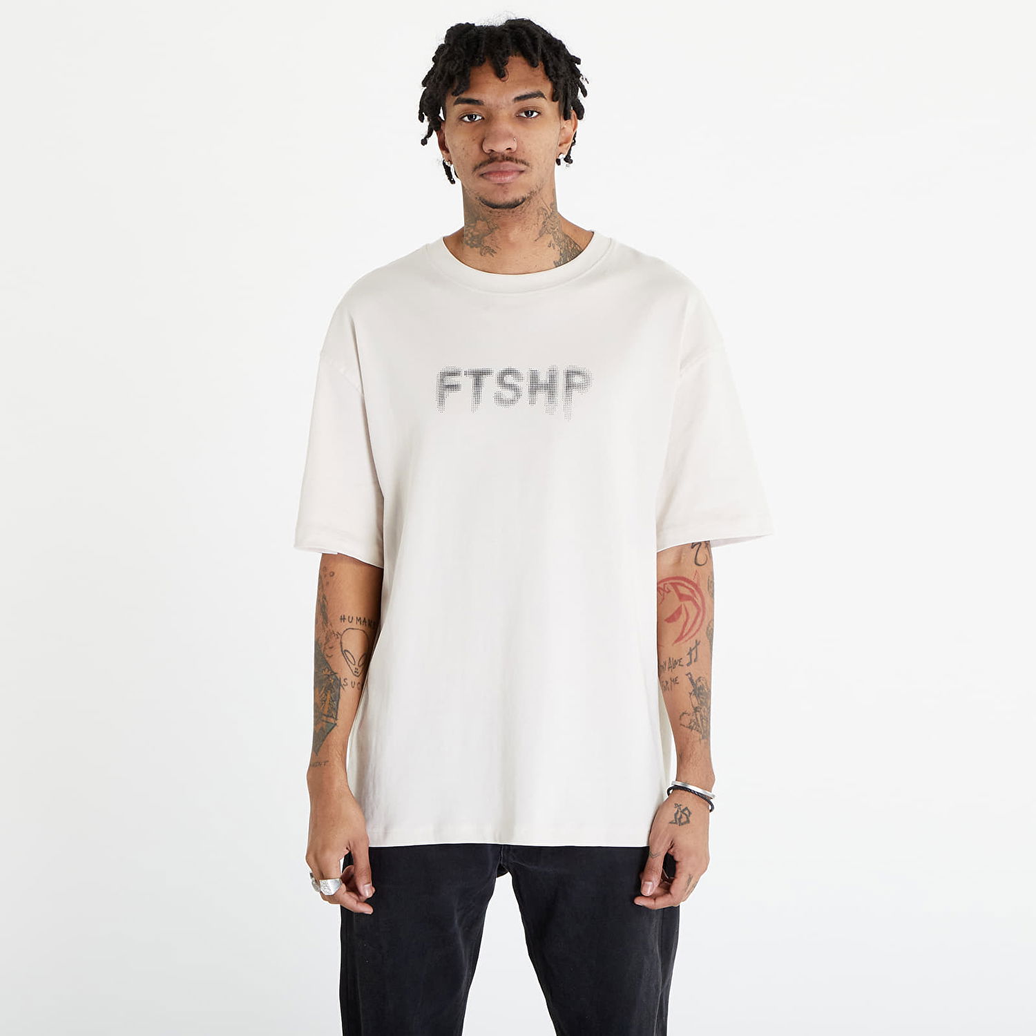 T-shirt Footshop FTSHP HALFTONE T-SHIRT UNISEX Hvid | FTSHP_300, 0