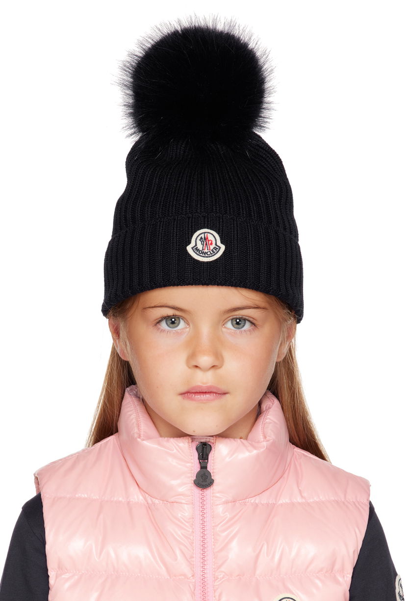 Beanie Moncler Moncler Enfant Kids' Pom Pom Beanie Sort | I29543B0001804S01