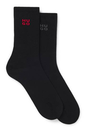 Sokker BOSS Two-pack short socks with stacked logos Sort | 50549831, 0