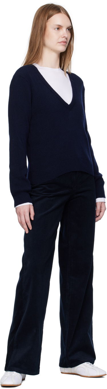 Sweater A.P.C. A.P.C. Anae V-Neck Sweater Mørkeblå | WOASA-F23429, 3